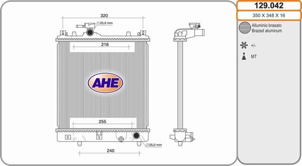 AHE 129.042 - Радиатор, охлаждение двигателя autodnr.net