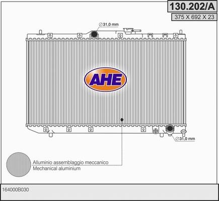 AHE 130.202/A - Радіатор, охолодження двигуна autocars.com.ua