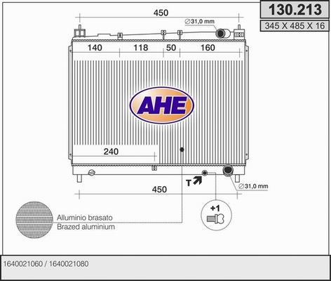 AHE 130.213 - Радіатор, охолодження двигуна autocars.com.ua