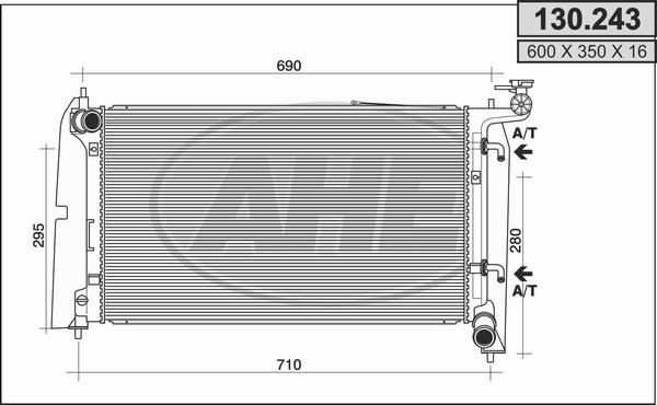 AHE 130.243 - Радіатор, охолодження двигуна autocars.com.ua