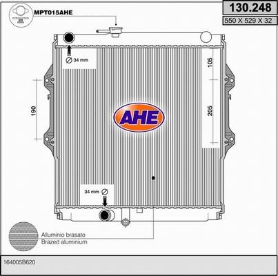 AHE 130.248 - Радіатор, охолодження двигуна autocars.com.ua