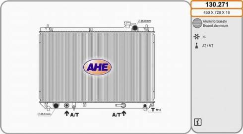 AHE 130.271 - Радіатор, охолодження двигуна autocars.com.ua