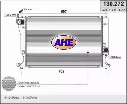 AHE 130.272 - Радіатор, охолодження двигуна autocars.com.ua