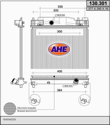 AHE 130.301 - Радіатор, охолодження двигуна autocars.com.ua