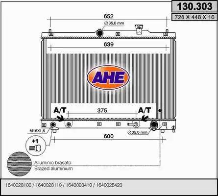 AHE 130.303 - Радіатор, охолодження двигуна autocars.com.ua