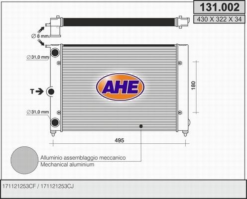 AHE 131.002 - Радиатор, охлаждение двигателя autodnr.net