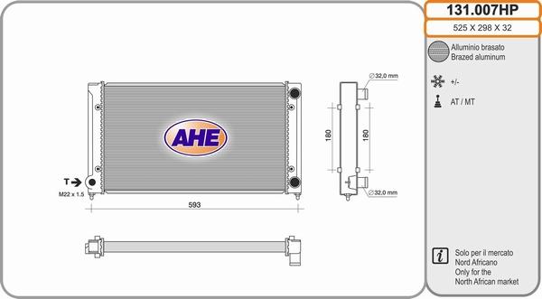 AHE 131.007HP - Радіатор, охолодження двигуна autocars.com.ua