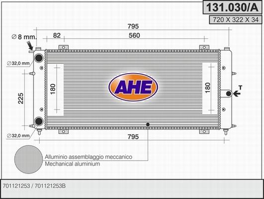 AHE 131.030/A - Радіатор, охолодження двигуна autocars.com.ua