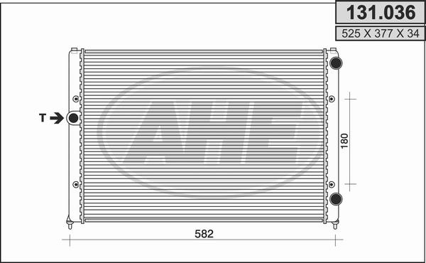 AHE 131.036 - Радіатор, охолодження двигуна autocars.com.ua