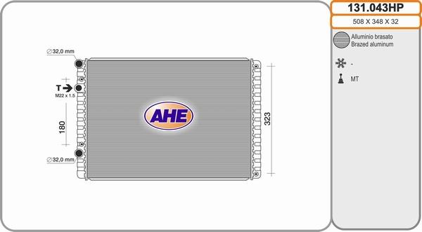 AHE 131.043HP - Радіатор, охолодження двигуна autocars.com.ua