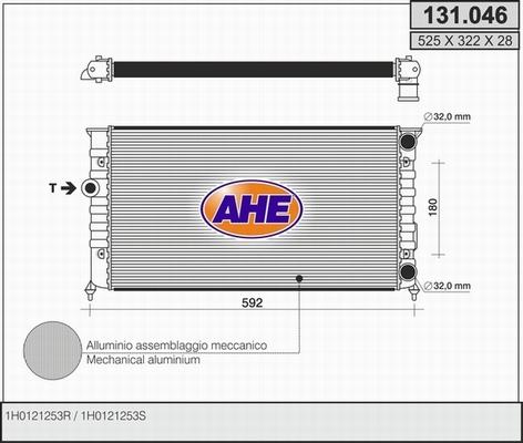 AHE 131.046 - Радіатор, охолодження двигуна autocars.com.ua