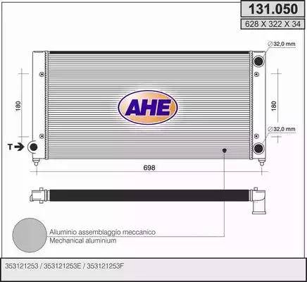 AHE 131.050 - Радіатор, охолодження двигуна autocars.com.ua
