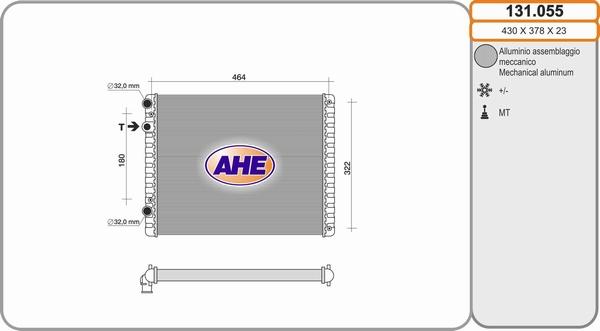 AHE 131.055 - Радіатор, охолодження двигуна autocars.com.ua