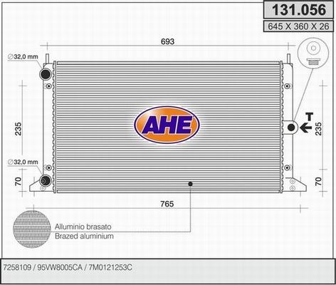 AHE 131.056 - Радіатор, охолодження двигуна autocars.com.ua