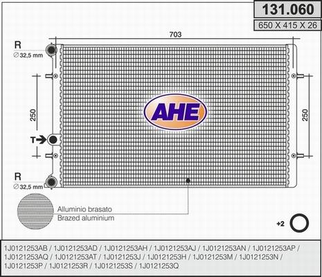 AHE 131.060 - Радіатор, охолодження двигуна autocars.com.ua