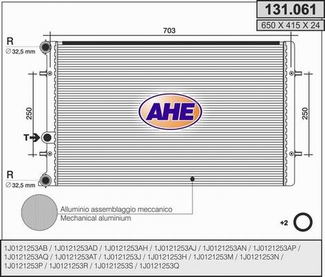 AHE 131.061 - Радіатор, охолодження двигуна autocars.com.ua