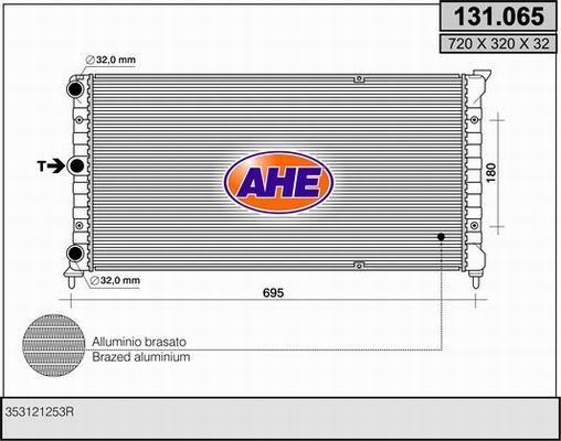 AHE 131.065 - Радіатор, охолодження двигуна autocars.com.ua