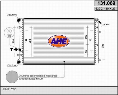 AHE 131.069 - Радіатор, охолодження двигуна autocars.com.ua