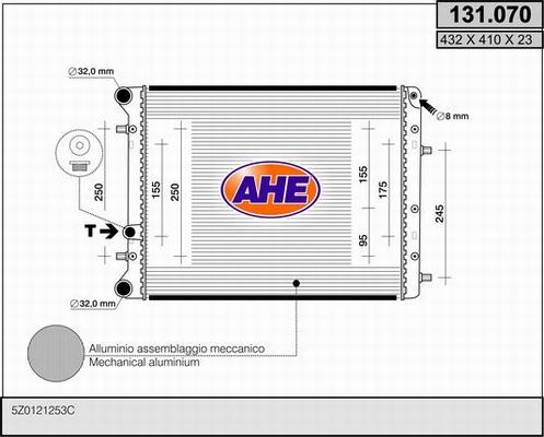 AHE 131.070 - Радіатор, охолодження двигуна autocars.com.ua