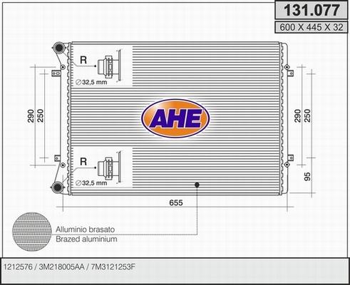 AHE 131.077 - Радіатор, охолодження двигуна autocars.com.ua