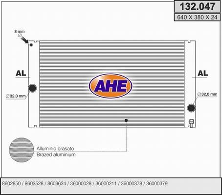 AHE 132.047 - Радиатор, охлаждение двигателя autodnr.net
