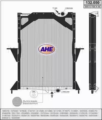 AHE 132.050 - Радіатор, охолодження двигуна autocars.com.ua