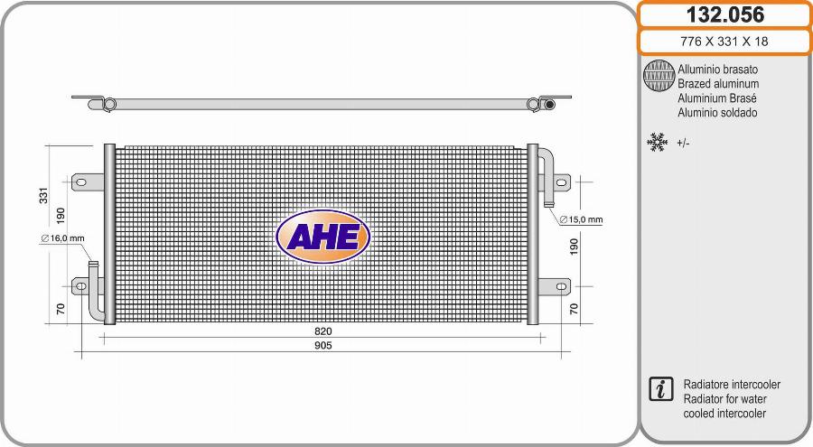 AHE 132.056 - Радіатор, охолодження двигуна autocars.com.ua