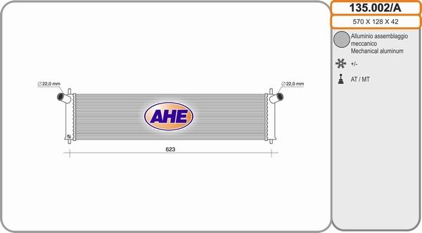 AHE 135.002/A - Радиатор, охлаждение двигателя autodnr.net