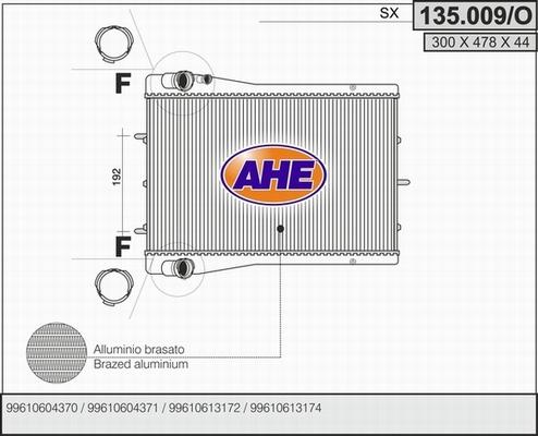 AHE 135.009/O - Радиатор, охлаждение двигателя autodnr.net