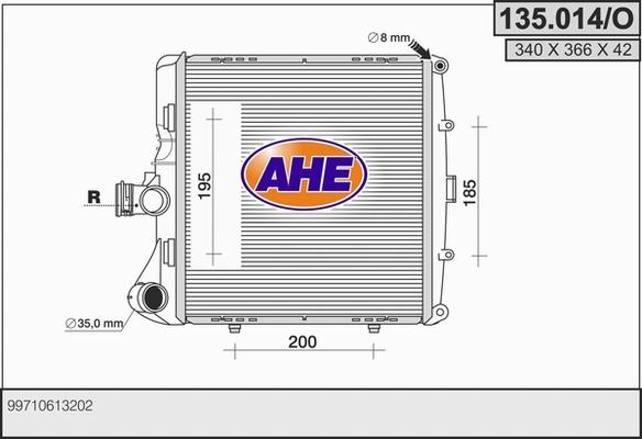 AHE 135.014/O - Радіатор, охолодження двигуна autocars.com.ua