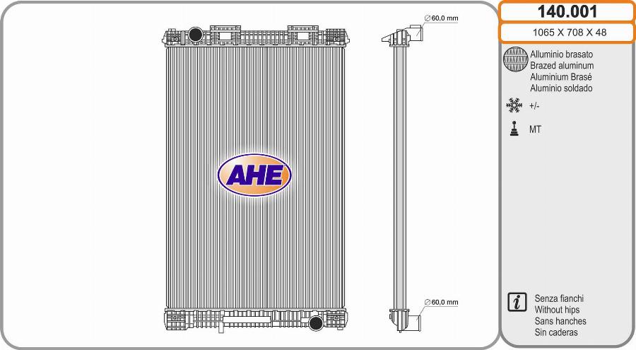 AHE 140.001 - Радиатор, охлаждение двигателя autodnr.net