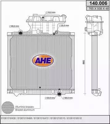 AHE 140.006 - Радиатор, охлаждение двигателя autodnr.net