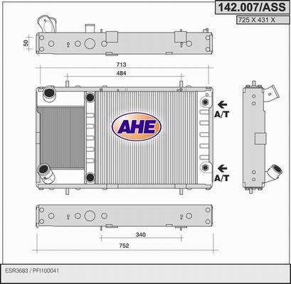 AHE 142.007/ASS - Радіатор, охолодження двигуна autocars.com.ua