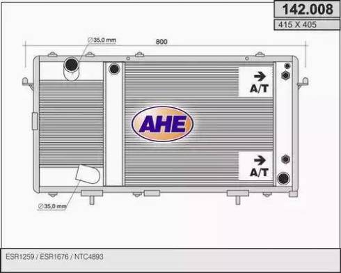 AHE 142.008 - Радіатор, охолодження двигуна autocars.com.ua