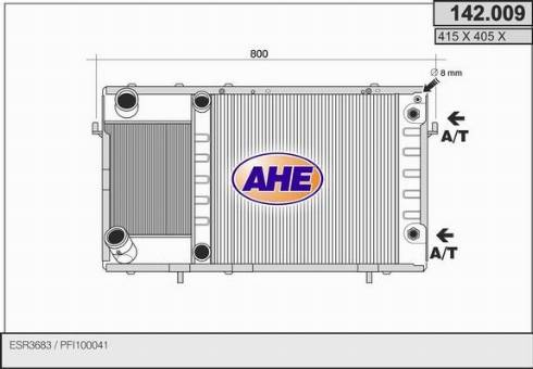 AHE 142.009 - Радіатор, охолодження двигуна autocars.com.ua