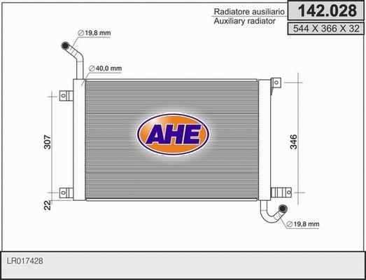 AHE 142.028 - Радіатор, охолодження двигуна autocars.com.ua