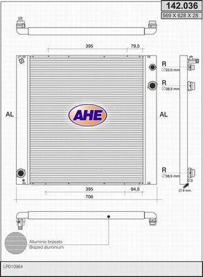 AHE 142.036 - Радіатор, охолодження двигуна autocars.com.ua