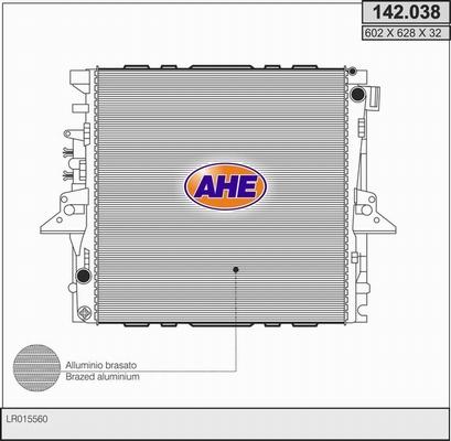 AHE 142.038 - Радіатор, охолодження двигуна autocars.com.ua