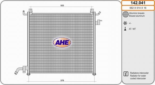 AHE 142.041 - Радіатор, охолодження двигуна autocars.com.ua