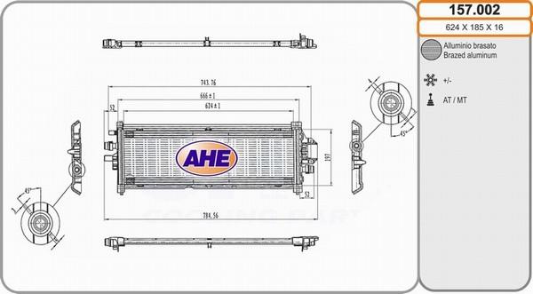 AHE 157.002 - Радіатор, охолодження двигуна autocars.com.ua
