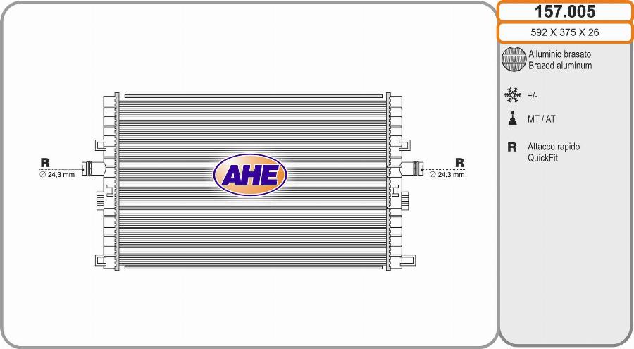 AHE 157.005 - Радіатор, охолодження двигуна autocars.com.ua