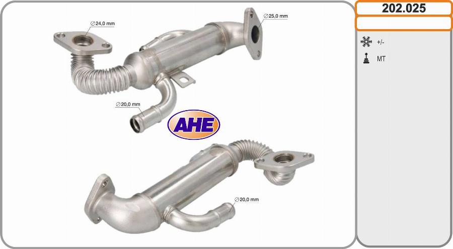 AHE 202.025 - Радіатор, рециркуляція ОГ autocars.com.ua