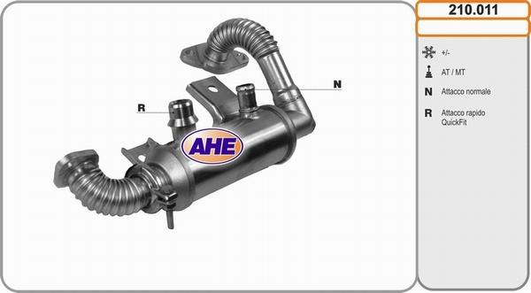 AHE 210.011 - Радіатор, рециркуляція ОГ autocars.com.ua