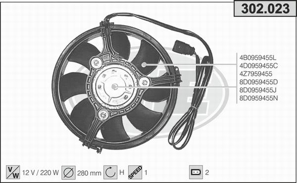 AHE 302.023 - Вентилятор, охлаждение двигателя autodnr.net