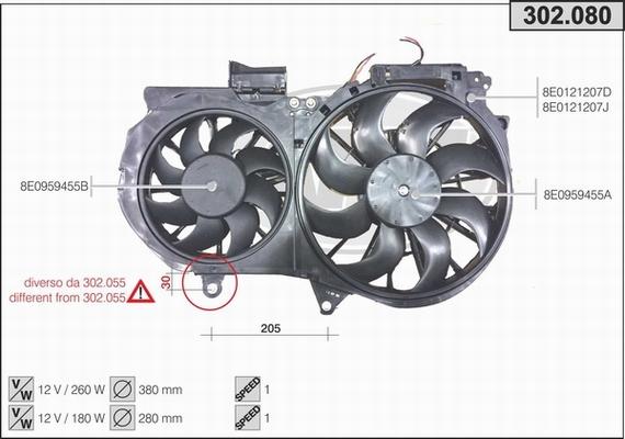 AHE 302.080 - Вентилятор, охолодження двигуна autocars.com.ua