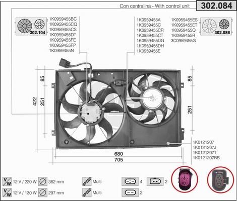 AHE 302.084 - Вентилятор, охлаждение двигателя autodnr.net