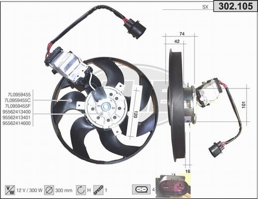 AHE 302.105 - Вентилятор, охлаждение двигателя autodnr.net