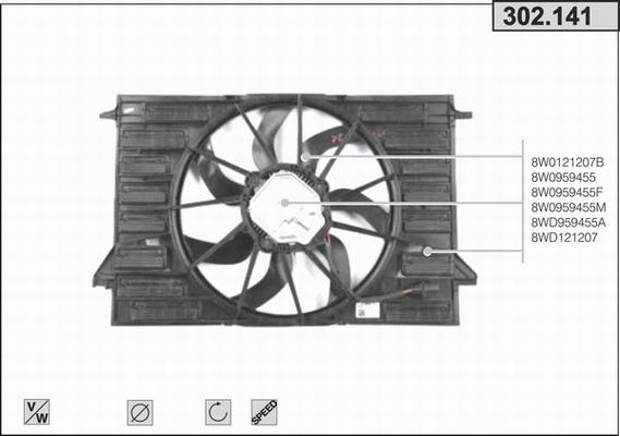 AHE 302.141 - Вентилятор, охолодження двигуна autocars.com.ua