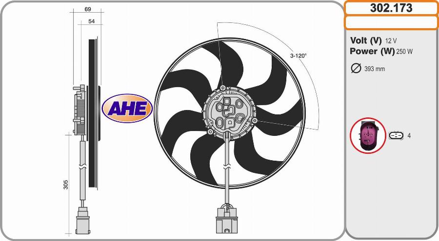 AHE 302.173 - Вентилятор, охлаждение двигателя autodnr.net