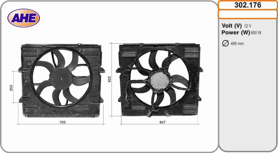 AHE 302.176 - Вентилятор, охолодження двигуна autocars.com.ua